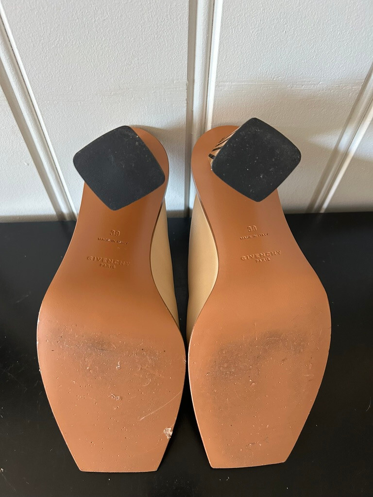Authentic Givenchy Square Toe Mules Neutral Color… - image 8