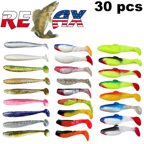 Relax kopyto 30 pcs set of 3" lures kopyto,bass,diamond shad perch,zander,pike - 第 1/4 張圖片