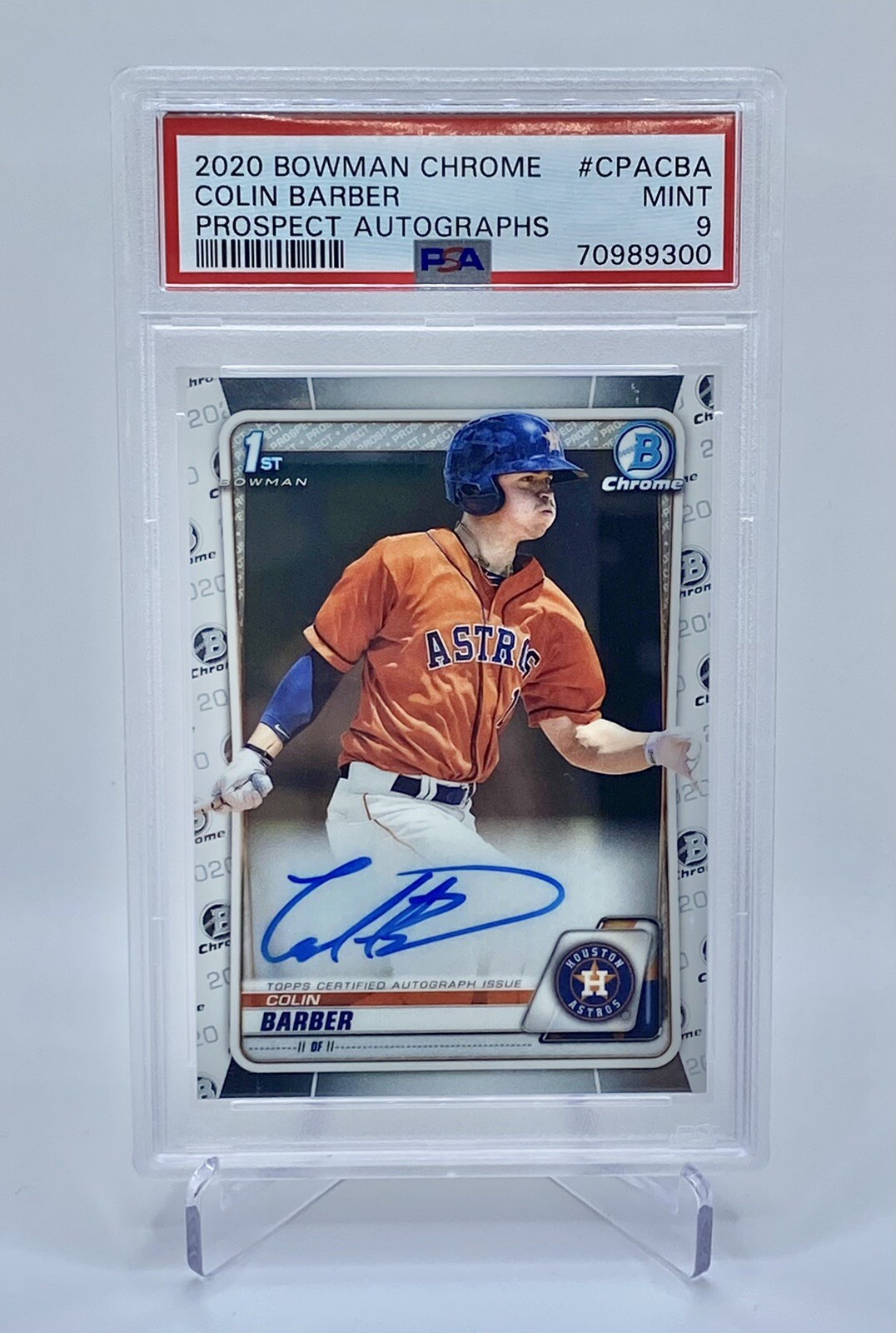 Colin Barber 2020 Bowman Chrome 1st Prospect Auto RC #CPA-CBA - PSA 9 Mint