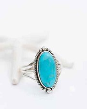 Mother Day Sleeping Beauty Turquoise Gemstone 925 Sterling Silver Ring