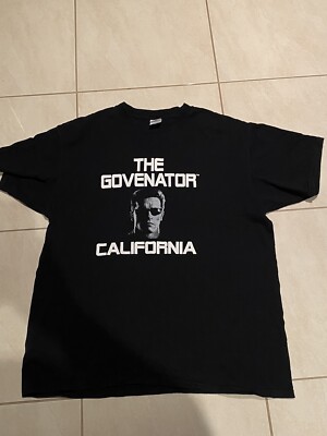 Arnold Schwarzenegger The Govenator California Black T-shirt size 