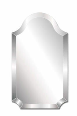 Pro Safe Glass Frameless 24'' x 36'' Arched Scallop Mirror