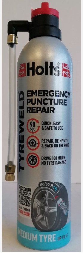 Holts Tyreweld Tyre Weld Emergency Puncture Repair Seals Inflates Tyre 400ml