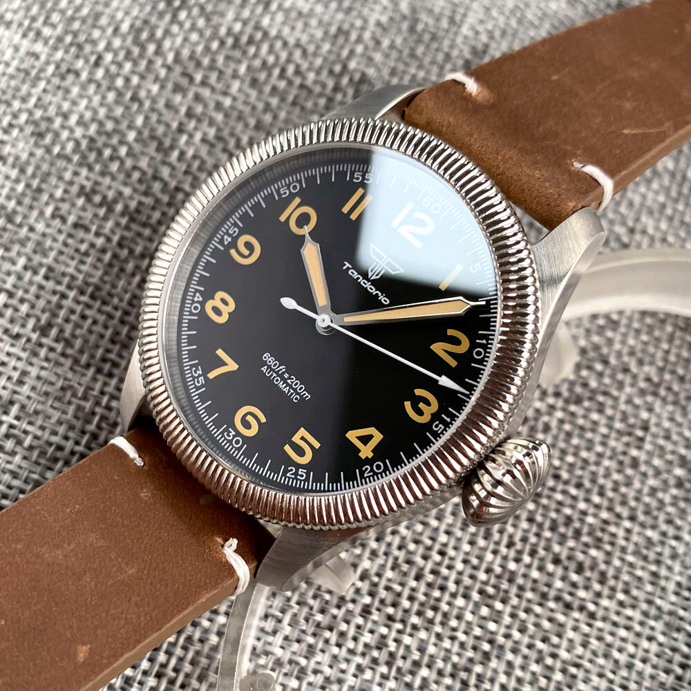 NC San Martin 39,5 Mm SN051G NH35 Tauchen Herrenuhren Sandwich Zifferblatt Luxus Saphirglas Automatische Mechanische Armbanduhr Herren (Color 3
