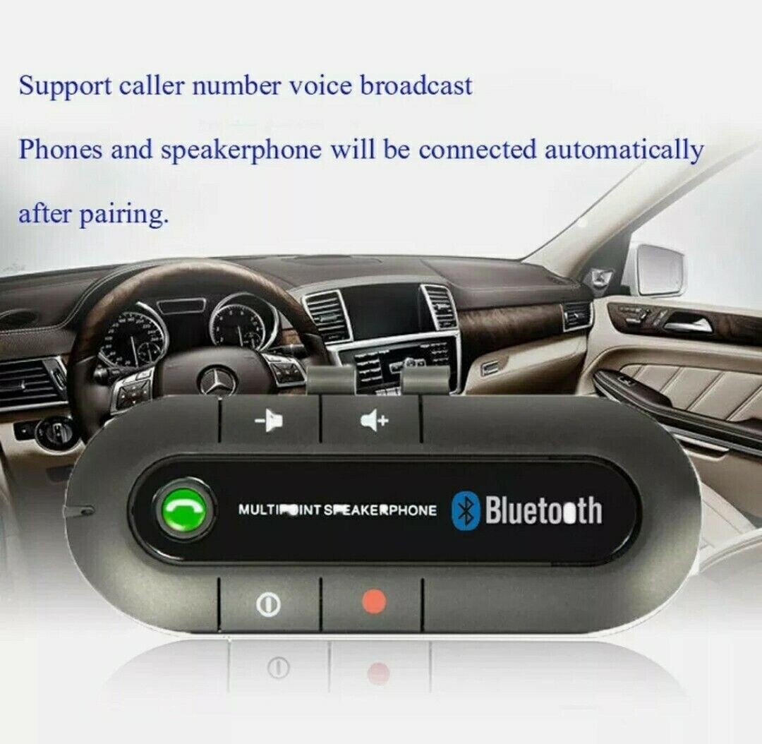 Car Bluetooth Speakerphone Kit Speaker Wireless Handsfree Hands  