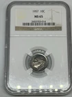 1957-P Roosevelt Dime 10c NGC MS65 Philadelphia