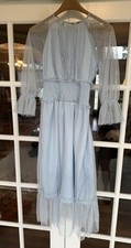 SHEIN Pretty Blue Tea Length Sunday Dress Polyester/chiffon Size XS - Never Worn