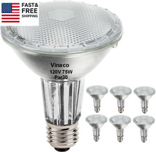PAR30 Long Neck 75W, 6 Pack Long Lasting PAR30 Halogen Flood Light Warm White