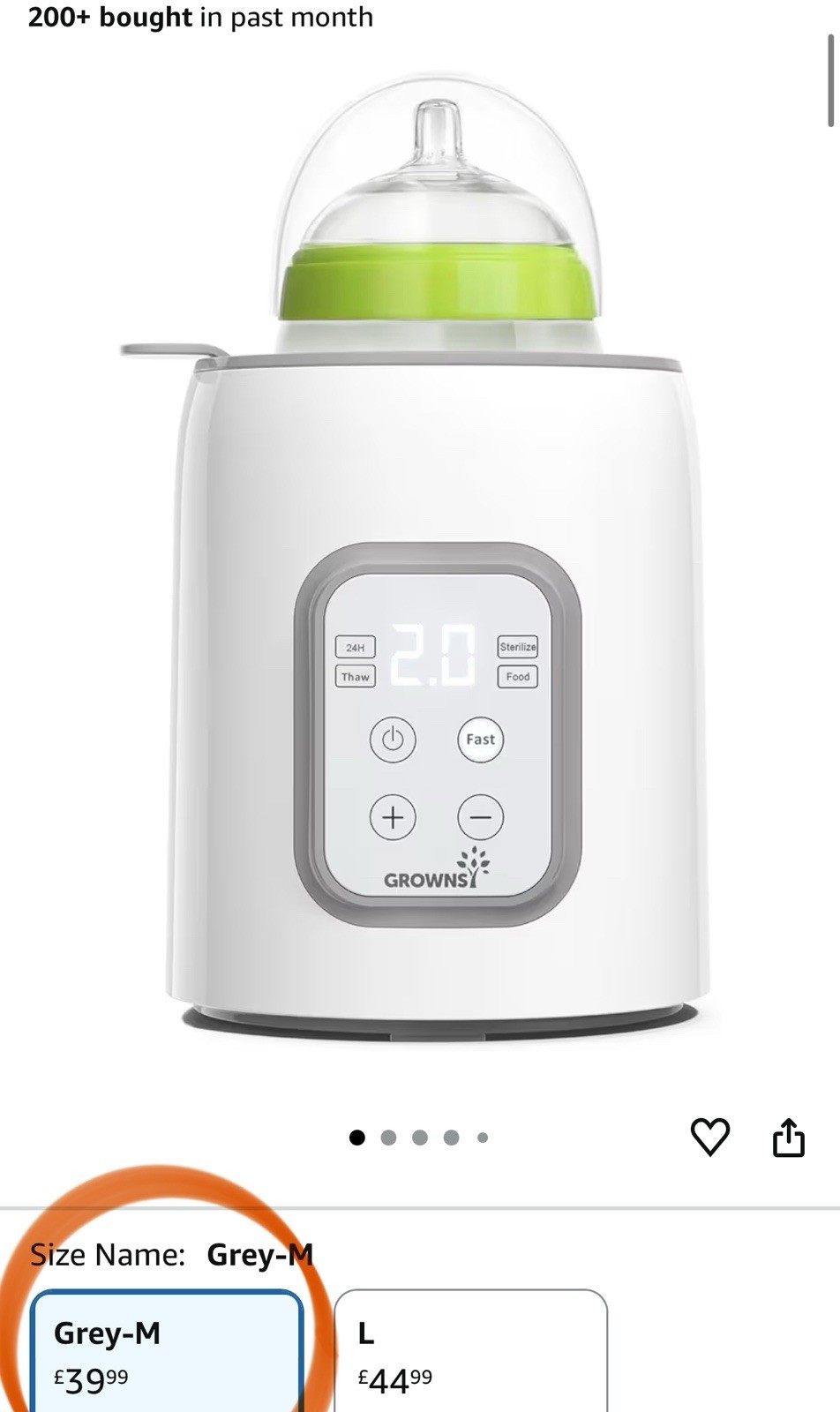 Smart Baby Bottle Warmer and Steriliser Timer BPA Free for Breastmilk or Formula