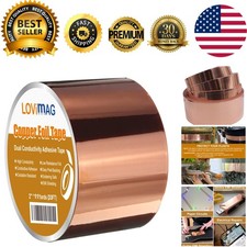 Copper Tape, Copper Foil Tape 2inch X 33 FT Metal Conductive Adhesive for Slu...