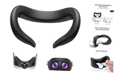  F3 Silicone Facial Interface Compatible with Meta/Oculus Quest 3, Sweatproof 