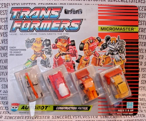 1989 Transformers Micromaster Autobot Construction Patrol Mint On Card MOC