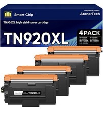 New 4 Pack Black Brother TN920XL Compat High Yield Toner Cartridges w/ Chips