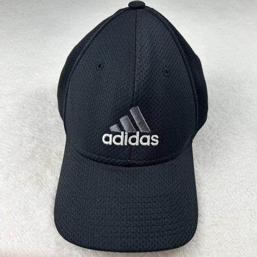 ADIDAS Climalite Black Baseball Cap Hat A-Flex Stretch Fit Adult Size L-XL
