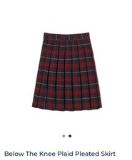 Girls Uniform Skirt Red and Navy Blue Pleated Below Knee Adult Size 20