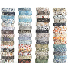 Flowers Washi Tape Set 60 Rolls Leaves Patterns Decorative Skinny Snow Masking T