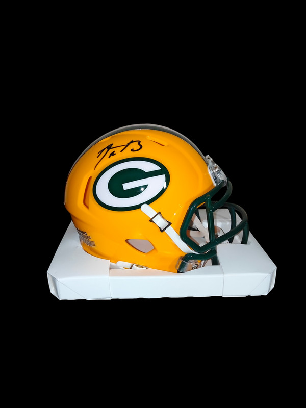 AARON RODGERS Signed Autographed Green Bay PACKERS mini helmet FANATICS COA