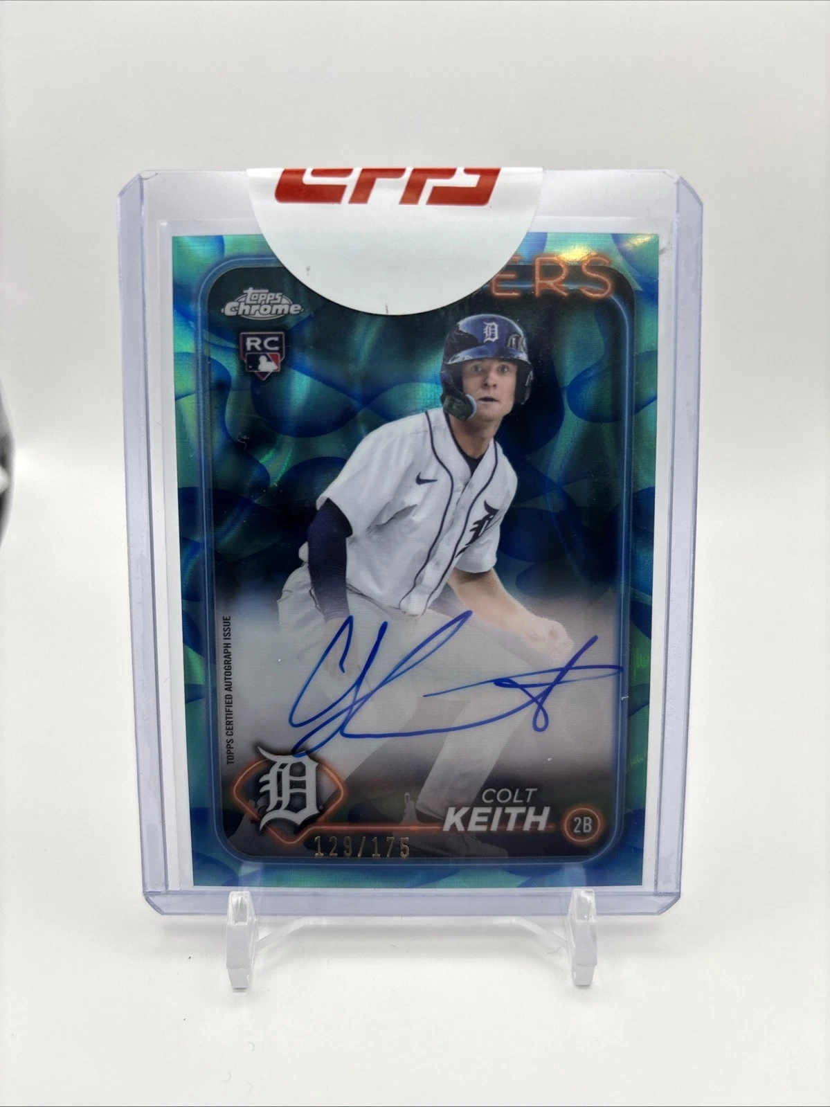 2024 Topps Chrome Update colt keith RC auto aqua blue lava lamp 129/175