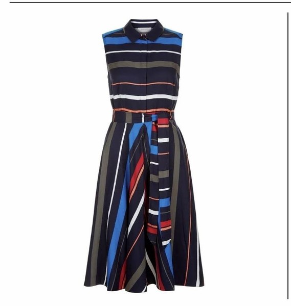 Women Hobbs Dress Multicolor Viscose 40 / L / 48 #M7OV