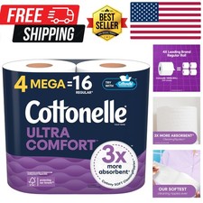 Ultra Comfort Soft Toilet Paper, 4 Mega Rolls  16 Regular Rolls