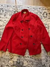 Vintage Pendleton 100% Virgin Wool Peacoat Red Made in USA Womens M