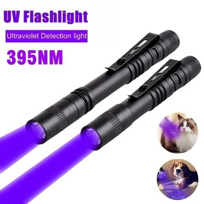 UV Taschenlampe 395nm Schwarzlicht HaustierUrin Detektor Bernstein Metall