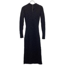 Dolce & Gabbana V-neck Wool Knit Dress FXA84T Black 36 Used MESC-0