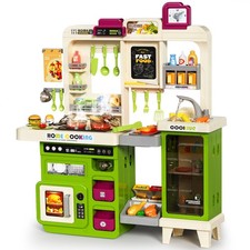 Kids Kitchen Playset, Play Kitchen with Toy Stove, Grill, Sink, Play Food, To...