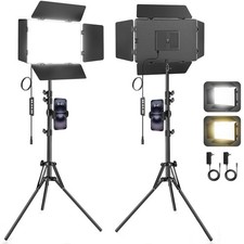2 Pack LED Video Light with Barndoor, 30W Photography Lighting with... Fast Ship