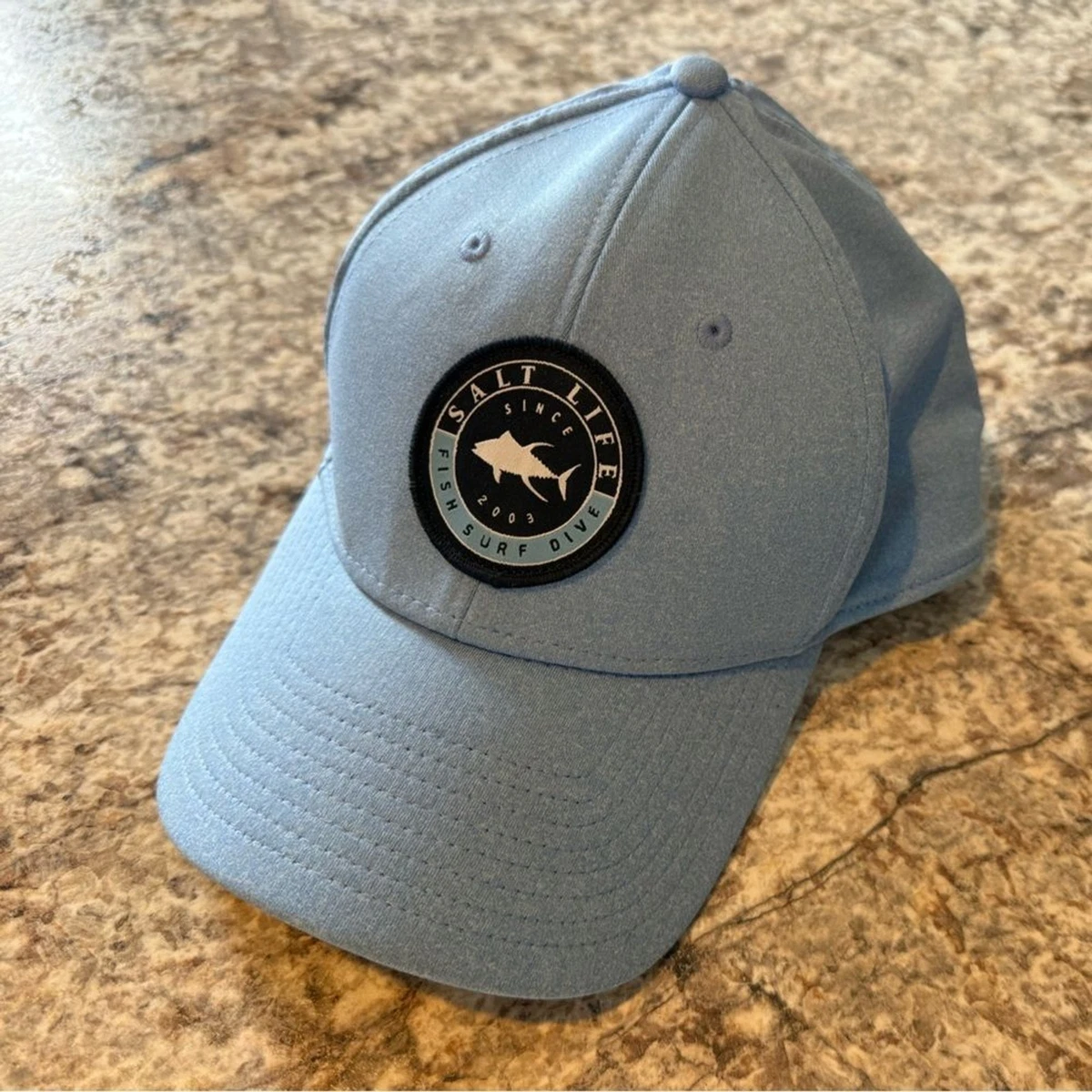 Casquette Salt Life Pêche – Bleu – Taille Unique – Snapback Maille