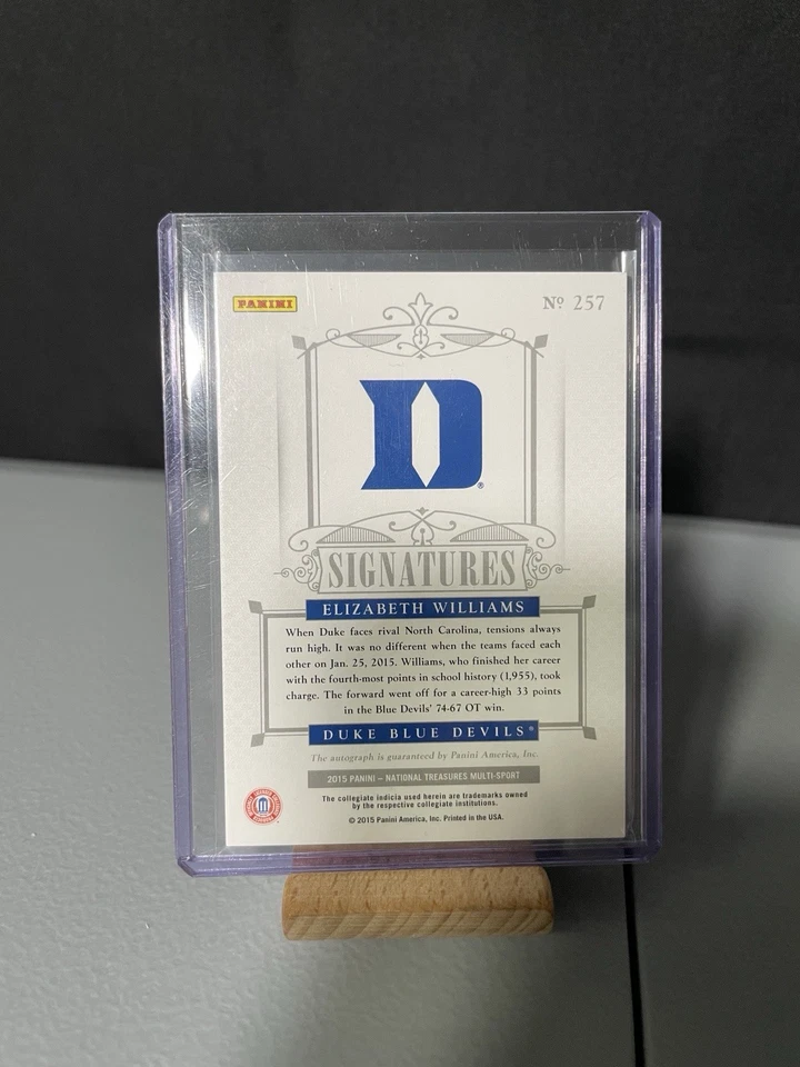 National treasures Rookie Card Signatures Elizabeth Williams Numbered 17/25 - Image 2 of 2