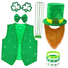 St Patricks Day Costume,St Patrick  s Day Accessories Sequin Vest Medium