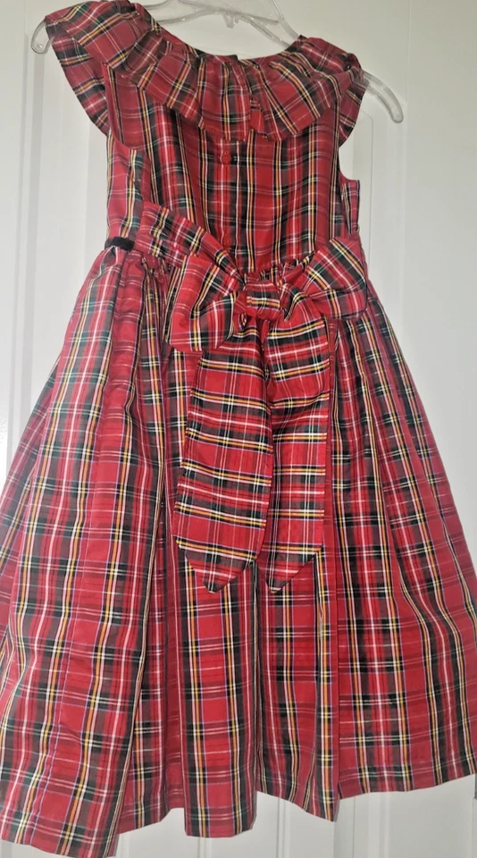Hermoso Vestido Laura Ashley London Navidad a Cuadros Niñas Talla 6X Foto 3 de 4