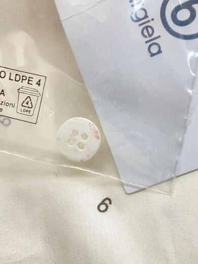 MAISON MARGIELA MM6 Camicia Abito Camicia Vestito 42 Cotone WHT Modello All over S62DL0055