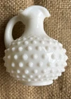 Avon VTG Miniature Pitcher Vase Hobnail Milk Glass 4.5” Tall