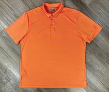 PGA Tour Polyester Polo Golf Shirt. Orange Striped . Size 2XL