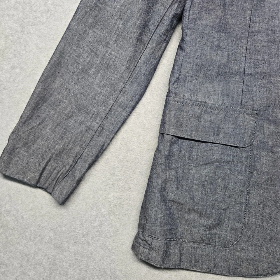 J Crew Blazer Mens Medium Blue Chambray Casual Sport Coat Unstructured - Image 4 of 4