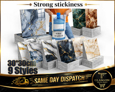 50PCS 3D Marble Tile Stickers Self Adhesive Waterproof PVC Wall Kitchen Bathroom