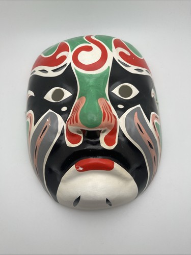 Vintage Chinese Style Opera Mask Paper Mache Hand Painted