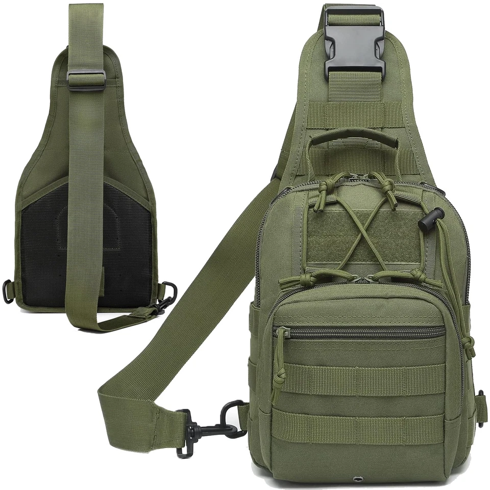Tactical Concealed Carry Sling Bag Crossbody Backpack Shoulder Cross Chest Pack - Image 4 of 4