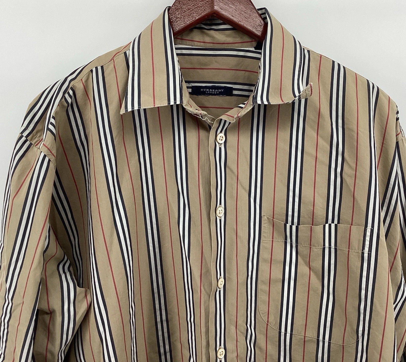 Burberry London Men's Made In USA Icon Stripe  Button Down Long Sleeve Shirt thumbnail 2