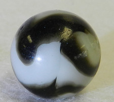  20658m Vintage Peltier Glass NLR Zebra Marble .65 Inches