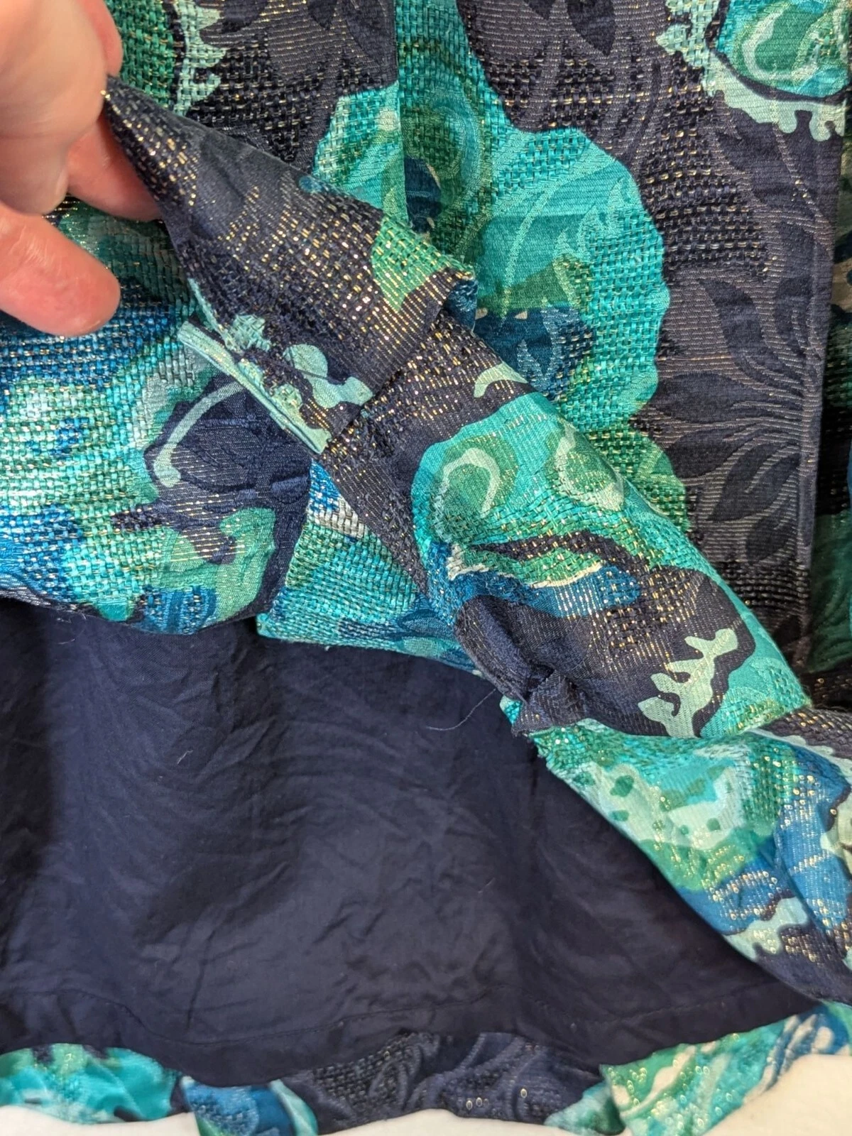 Abito donna Tory Burch taglia 6 seta senza maniche metallizzato plissettato foderato elegante