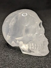 2" Milky Quartz carved crystal skull realistic