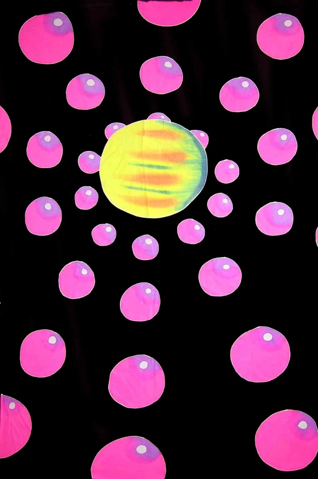 UV Reactive Psychedelic Backdrop Fluorescent Glow Tapestry Wall Hanging Psy Art - Image 4 of 4