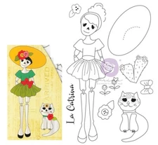 Julie Nutting "La Catrina" Doll Cling Stamp Prima Marketing Mixed Media 913519