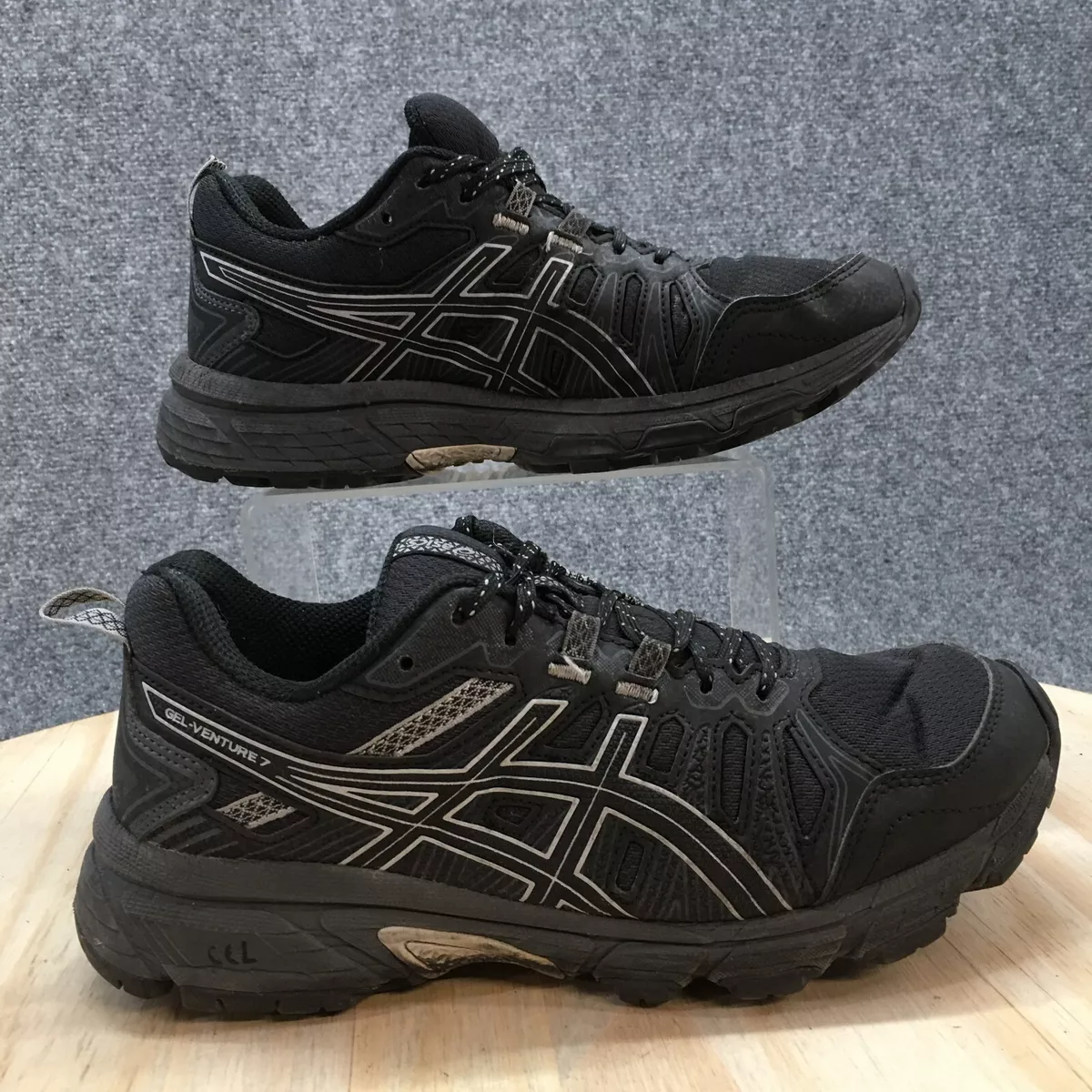 Asics Shoes Womens 10 Running Sneakers Black Fabric Round Toe Lace Up Casual
