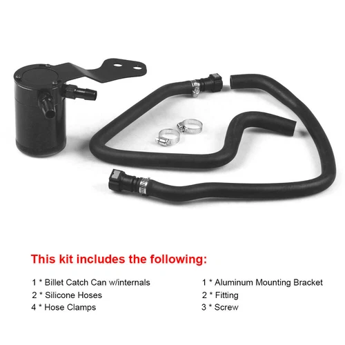 Oil Catch Can Tank Black Aluminium PCV Baffled For 2016+ Chevrolet Camaro SS - Picture 2 of 8