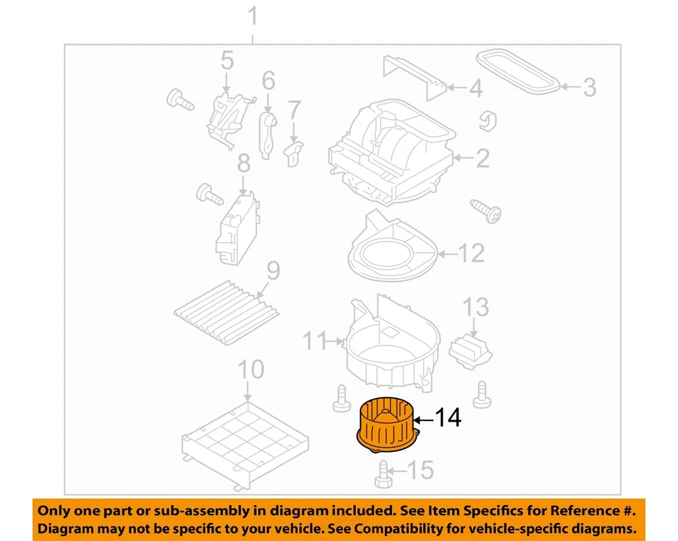 Motor de soprador HVAC usado serve: 2008 Subaru Legacy grau A - Imagem 3 de 4