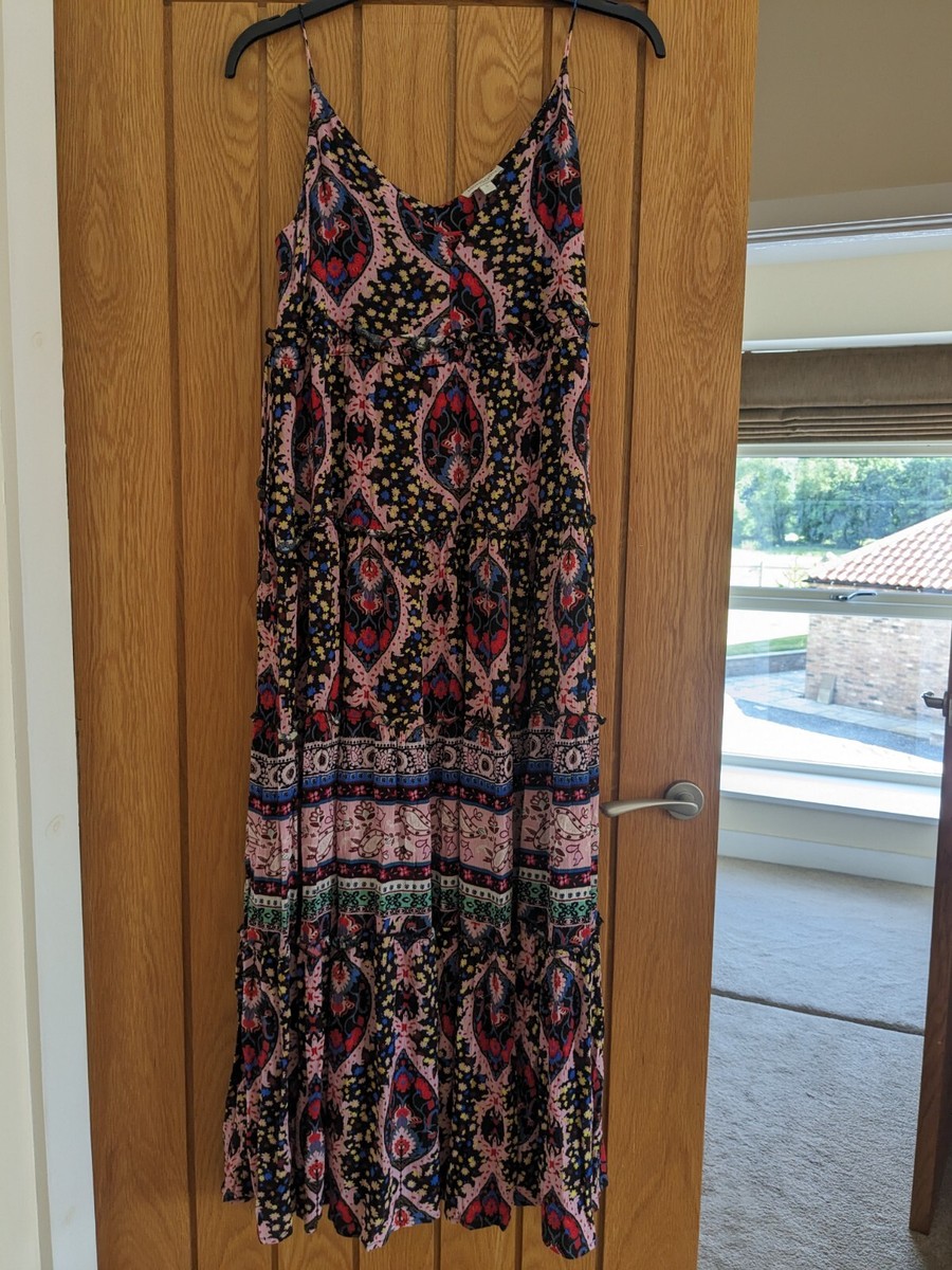 Monsoon Ladies Multicoloured Sleeveless Floral Maxi Dress Size